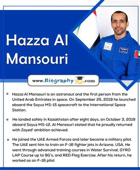 Biography Of Hazza Almansouri Biography The Eighth Day Space Station