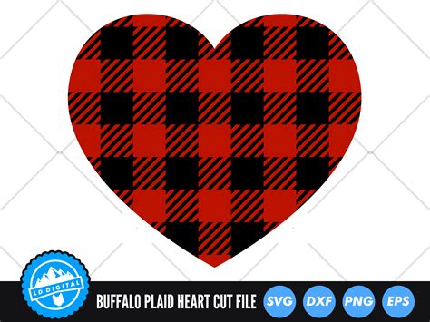 Buffalo Plaid Heart Svg Love Heart Svg Graphic By Lddigital