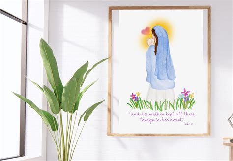 Catholic Mothers Day Mary Card Printable Mary Printable Catholic Art Saint Card