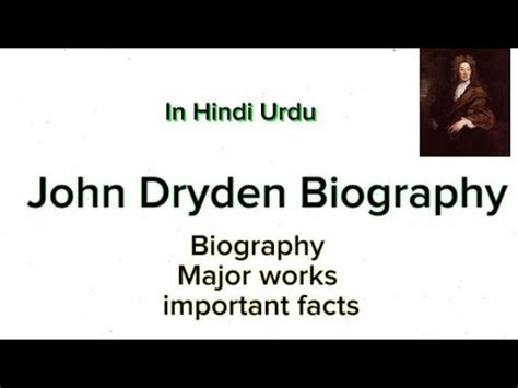 John Dryden Biography In Urdu Hindi YouTube