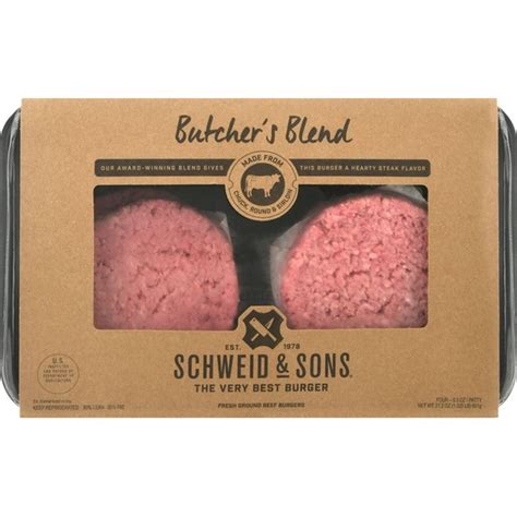 Schweid Sons Beef Burgers Butcher S Blend 4 Each Instacart