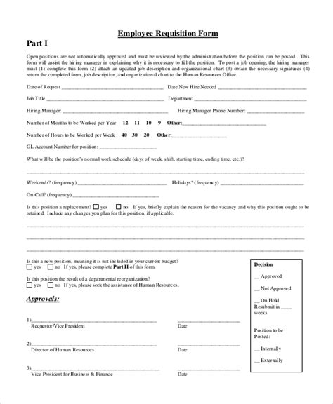 Position Requisition Form Professionally Designed Templates