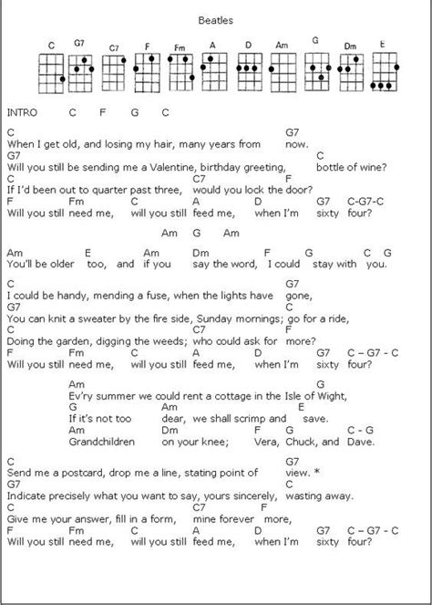 Ukulele When Im Sixty Four Ukulele Music Ukulele Ukulele Chords