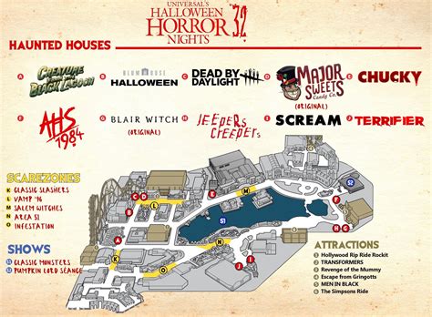 Wish Map For Halloween Horror Nights 32 At Universal Studios Florida