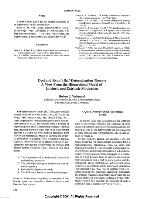 (PDF) Deci and Ryan's self-determination theory: A view from the hierarchical model of intrinsic ...