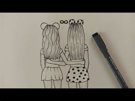 How To Draw Best Friends (bff) Easy Step By Step