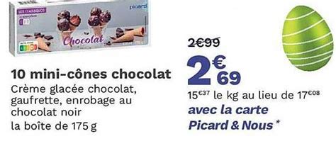 Promo 10 Mini Cônes Chocolat Chez Picard Icataloguefr