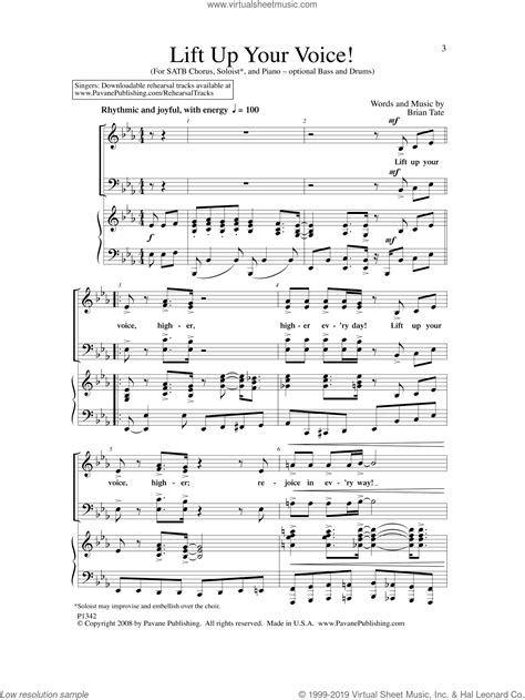 Tate Lift Up Your Voice Sheet Music For Choir PDF