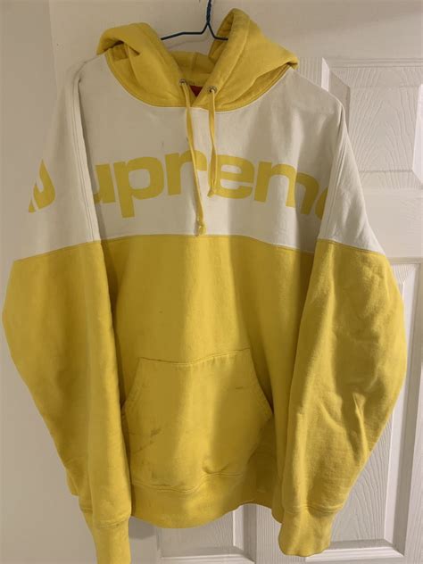 Supreme Yellow Supreme Blocked Hoodie Grailed