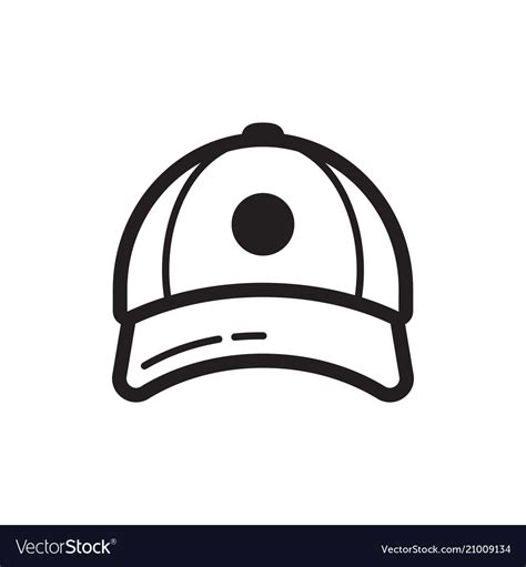 Baseball Cap Icon Flat Style Design Royalty Free Vector