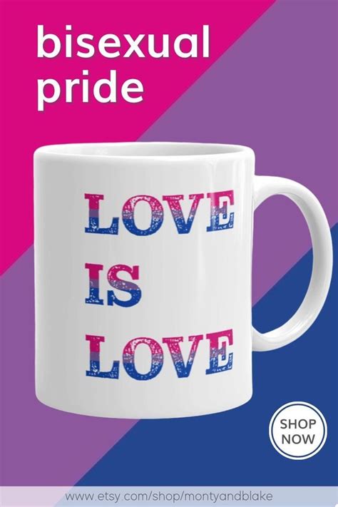 Bi Pride Love Is Love Coffee Mug In Bisexual Flag Colors Bisexual