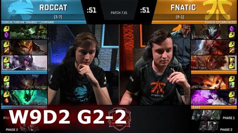 Fnatic Vs Roccat Game S Eu Lcs Summer Week Day Fnc Vs