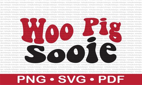 Woo Pig Sooie Retro Wave Design Svg Png Pdf Digital Cut Etsy