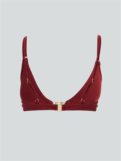 LCW DREAM Bordo Zincir Detaylı Çıkarılabilir Pedli Kadın Bikini Üstü
