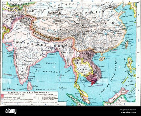 19th century Map of the Far East, Asia and India Stock Photo - Alamy