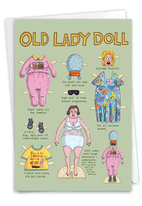 Old Lady Doll Funny Birthday Card For Women