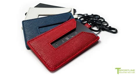 Tesla Model S 3 X And Y Key Card Holder In Textured Saffiano Leather