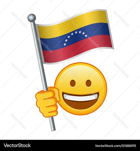 Emoji with venezuela flag large size of yellow Vector Image