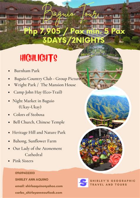 Baguio City Tour 3d2n 7 905 Per Person