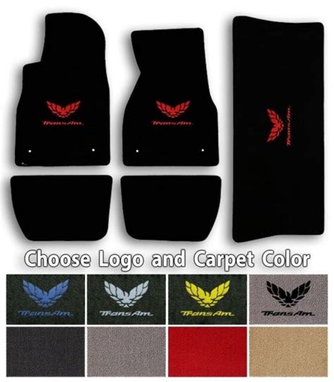 Firebird Trans Am 5pc Classic Loop Carpet Floor Mats Choose Color