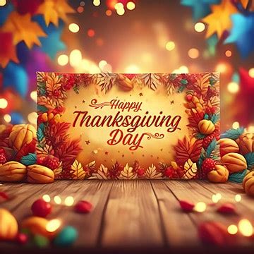 Happy Thanksgiving Day Wreath D Image With Colorful Elements And