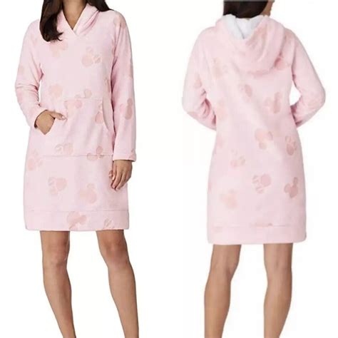 Disney Pink Minnie Mouse Sherpa Hood Lounger Robe Women S L Ebay