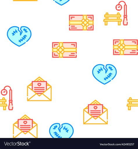 Dating Love Romantic Seamless Pattern Royalty Free Vector