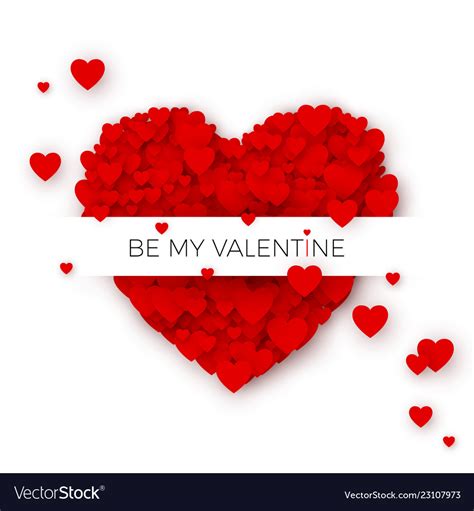 Happy Valentines Day Greeting Card Cover Template Vector Image