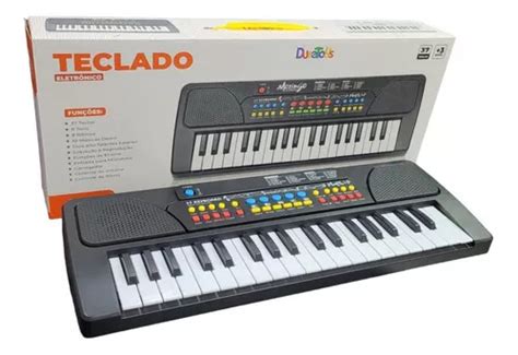 Teclado Piano Microfone Brinquedo Musical Teclas Tons Mercadolivre