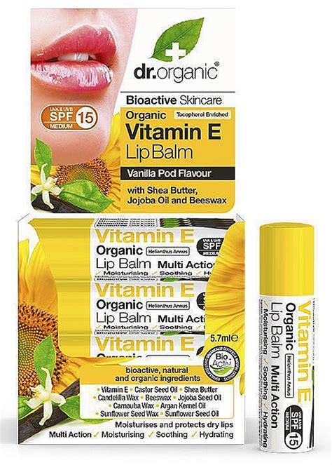 Dr Organic Bioactive Skincare Vitamin E Lip Balm SPF15 Balsamo