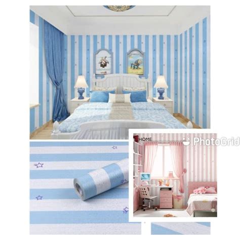 Jual Wallpaper Dinding Motif Garis Bintang Untuk Dekorasi Kamar Ruang