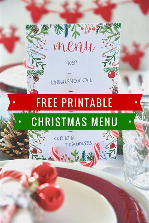 Free Printables Menukaarten Servetringen En Naamkaartjes Voor De