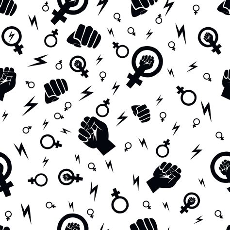 Seamless Pattern Feminist Concept We Can Do It Girls Power Abstraction Background Symbol