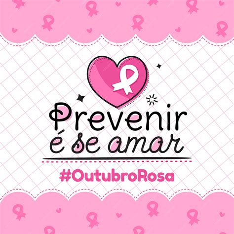 Banner Em Português Para Composição Outubro Rosa Prevenção Do Câncer De