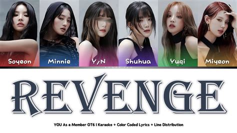 G I DLE REVENGE YOU As A Member OT6 Karaoke Color Coded Lyrics