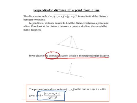 ShowMe - perpendicular distance