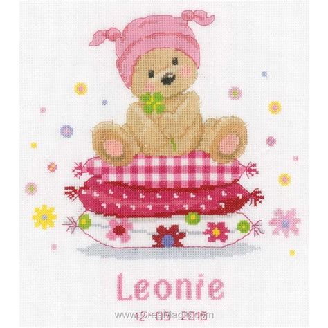 Vervaco Broderie Tableau Pr Nom Ourson Sur Les Oreillers