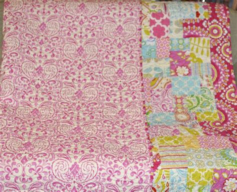 Kumari Garden Twin Size Quilt With The Backing Showing Quilting