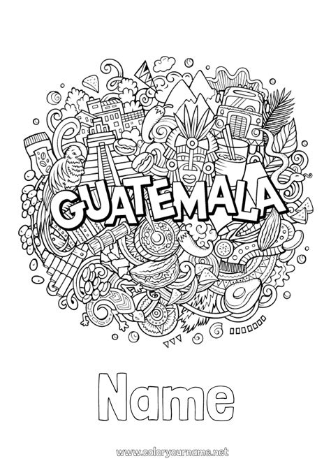 Coloring Page No 1728 Geography Symbols Complex Coloring Pages