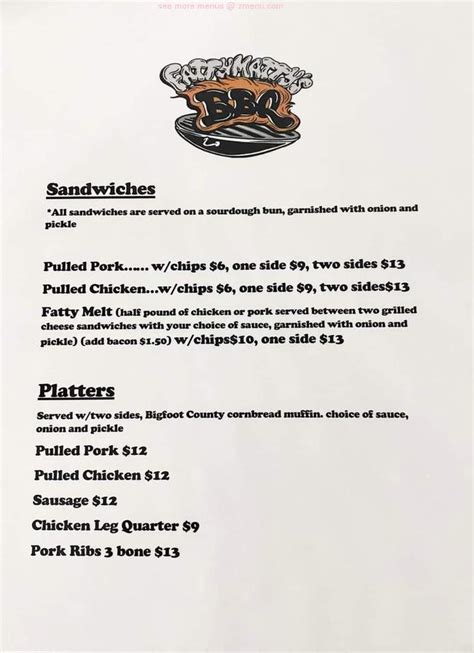 Online Menu Of Fatty Matty S Bbq Restaurant Fruitdale Alabama