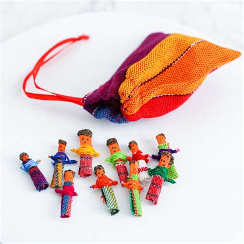 Small Guatemalan Worry Dolls Set Of 10 Tiny Friends For Anxiety