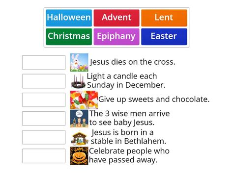 Christian Festivals - Match up