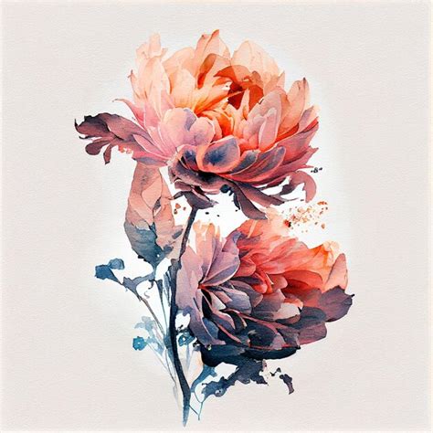 Premium Photo Abstract Double Exposure Watercolor Aesthetic Flower