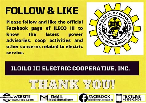 FOLLOW AND LIKE THE ILECO III OFFICIAL FACEBOOK PAGE ILOILO III