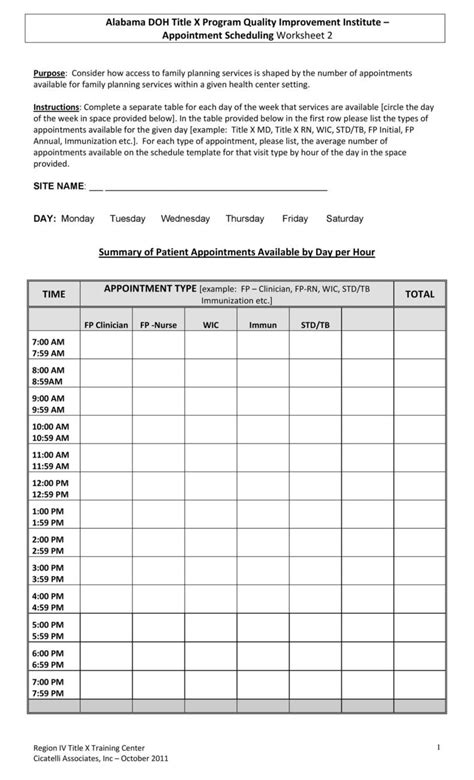 50 Printable Appointment Schedule Templates [and Appointment Calendars]