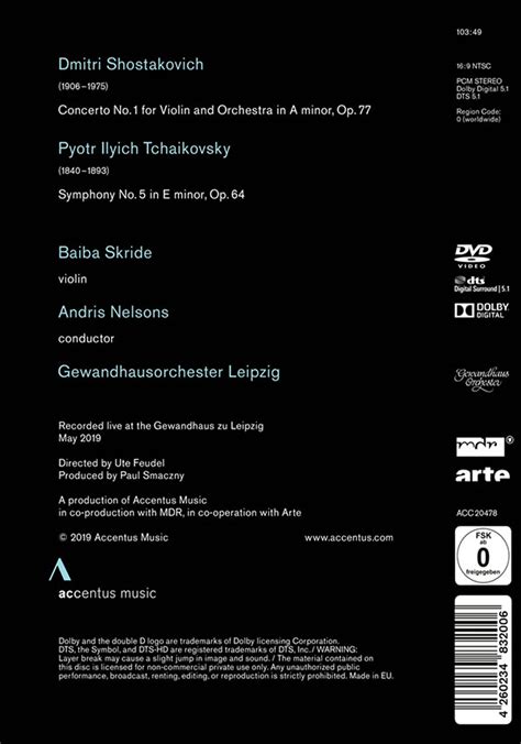 Andris Nelsons Baiba Skride Live At The Gewandhaus Leipzig Dvd Jpc