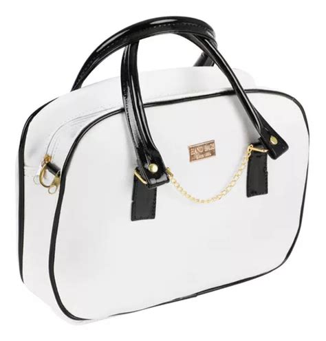 Bolsa Dama Mano Hombro 2 Divisiones Elegante Mujer Cuero Color Blanco