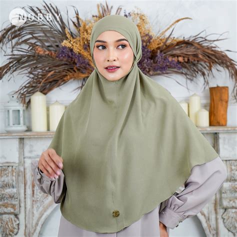 Jual Nobby Alishba Bergo Hijab Instant Bahan Crepe Dengan Tali Ikat