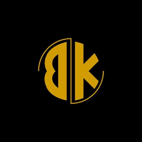 Diseño de logotipo de círculo de letras bk Vector Premium