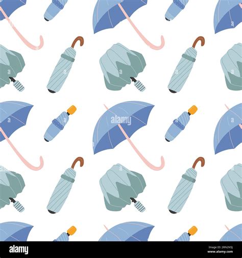 Umbrella Closed And Open Seamless Pattern Stock Vector Image Art Alamy